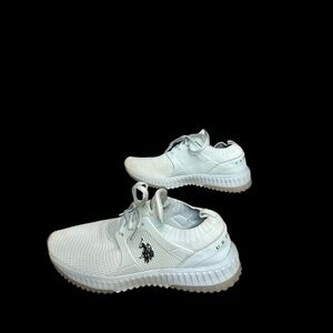 U.S. Polo Assn Womens Size 7 Light baby Blue Knit Mesh Sneakers Lace Up Shoes